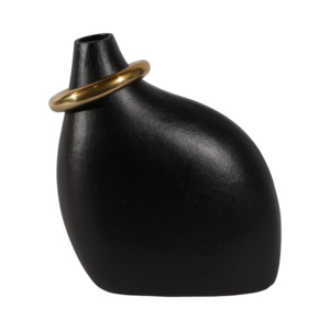 Vaso ad anello scultoreo asimmetrico, moderno vaso per fiori in metallo per soggiorno, camera da letto, ufficio, decorazione per la casa - Product Image 4