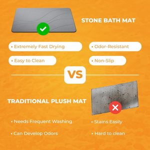 Tapis de séchage rapide en diatomite gris foncé, absorbant l'eau instantanément, écologique, pour salle de bain, cuisine, organisateur de comptoir - Product Image 4
