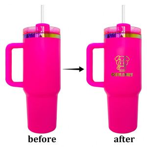 Stainless Steel <b>40oz</b> Powder Coated rainbow Plated <b>Tumbler</b> <b>With</b> <b>Handle</b> Rainbow Plated <b>40oz</b> <b>Tumbler</b> for Laser Engraving - Product Image 5