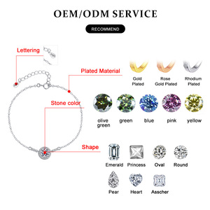 Premium 925 Sterling <strong>Silver</strong> 1CT Moissanite Women's <strong>Bracelet</strong> Fashionable Ladies' <strong>Bangles</strong> - Product Image 4