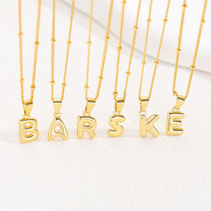 Collar con Colgante de Letra en Forma de Burbuja, Chapado en <span class=keywords><strong>Oro</strong></span>, Estilo Moderno, de la A a la Z, para Aniversarios y Ocasiones Especiales - Product Image 1