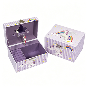 Boîtes à musique personnalisées à manivelle avec miroir et doublure en velours, boîte à musique ballerine pour enfants, cadeau, vente en gros - Product Image 1