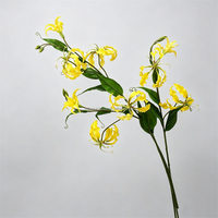 L-405 Premium Einzelne Langstielige Künstliche Gloriosa-Lilie Realistische Rote Flammen-Lilie Hochzeitsblume Heim-Weihnachtsdekoration