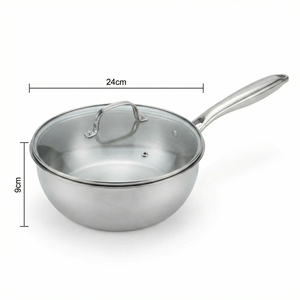 Sartén Multifuncional de Acero Inoxidable 304 y 316L de Grado Alimenticio, <span class=keywords><strong>Wok</strong></span> de <span class=keywords><strong>3</strong></span> Capas Gruesas sin Recubrimiento para Cocinar Sopas - Product Image 6