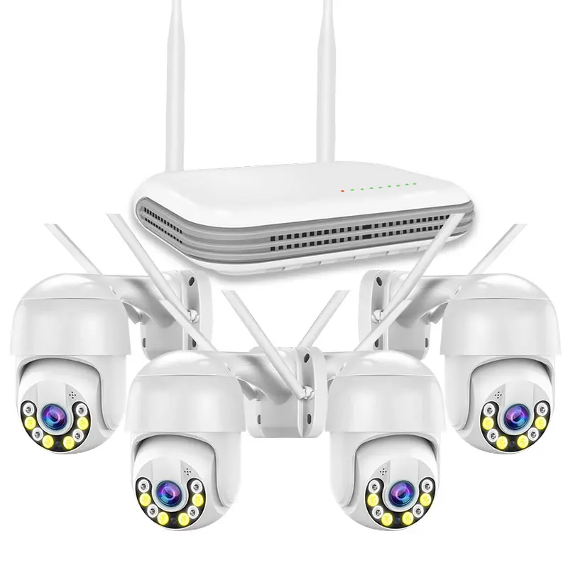 3MP PTZ sistema di telecamere di sicurezza per esterni registrazione Audio controllo APP videosorveglianza Mini NVR KIT sistema CCTV Wireless Set NVR 4CH