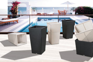 Pot de fleurs d'extérieur long, pot de fleurs, jardinière, vente en gros, boîtes en rotin, jardinière en osier à vendre - Product Image 2