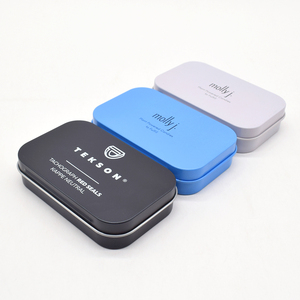 Hình chữ nhật scatola latta hình vuông màu đen bản lề công cụ lưu trữ Quà Tặng Kẹo tin trường hợp bao bì kim loại nhỏ bán buôn tùy chỉnh hộp thiếc có thể - Product Image 2