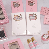 Cils de boîte en papier rose avec impression en feuille d'or Boîtes d'estampage en papier de conception de Noël pour produits de beauté