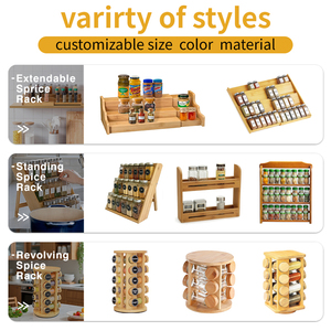 Có thể mở rộng 4 Tier gia vị giá cho tủ tre gia vị ngăn kéo tổ chức - Product Image 4