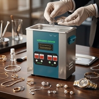 Nettoyeur à ultrasons pour bijoux 5L 180W SUS304/SUS316L avec minuterie numérique et chauffage, machine de nettoyage à ultrasons pour bijoux