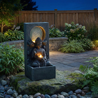Fontaine d'eau moderne en résine artificielle faite à la main, thème oiseaux, pour porche, étanche, décoration de jardin extérieur, prête pour les fêtes Peaktop AJ5202