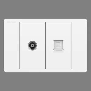 Enchufe de pared para teléfono y computadora, doble puerto RJ45, toma de red para computadora y teléfono, panel de toma de pared Ethernet universal - Product Image 1