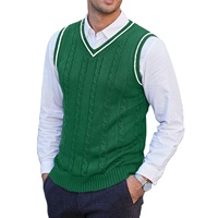 Gilet pour homme, veste en tricot sans manches, décontracté, grande taille, col en V, gilet épais, pull de base