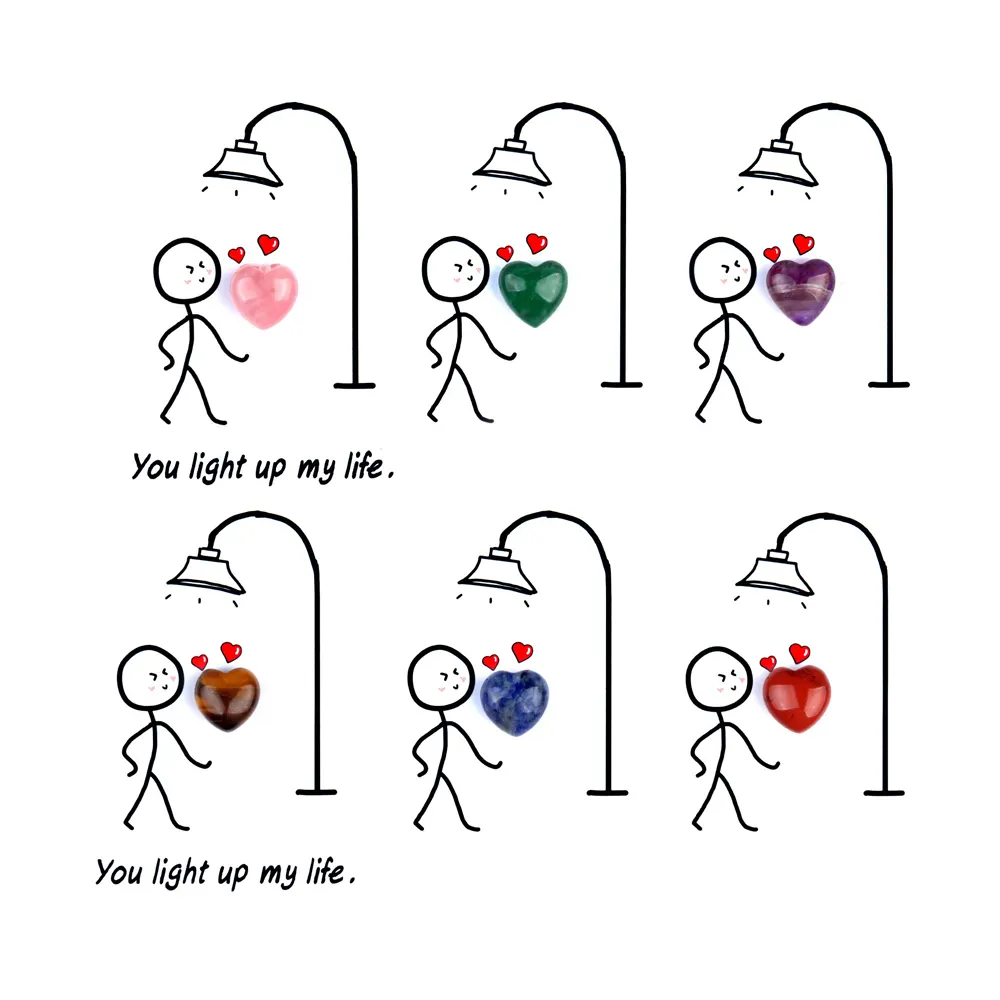 Si accende la mia vita regali di cristallo 15mm Mini cuore pietra carta regali di guarigione cristallo Reiki energia cuore preoccupazione doni di pietra