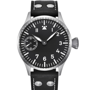 Reloj Deportivo Mecánico Manual Corgeut de 44 mm con Esfera Negra y Bronce para Hombre, Cristal de Zafiro Negro de 44 mm, Correa de Cuero Personalizada - Product Image 2