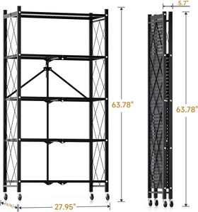 Direct Selling 5 Tier Metal Foldable Modern <b>Storage</b> Rack for Hand Tools-Household Shelving <b>Unit</b> Multi-functional Design - Product Image 3