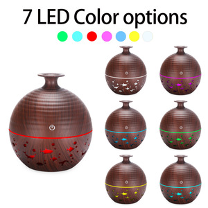 Diffuseur d'arômes en bois grainé, alimenté par USB, 35 dB, silencieux, humidificateur de bureau à domicile avec lumière LED, capacité inférieure à 0,5 L - Product Image 4
