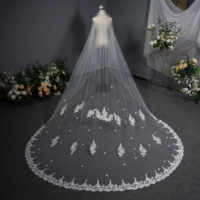 Élégant voile de mariée fleur 3D une couche de dentelle multi-style pur mariage ivoire voiles