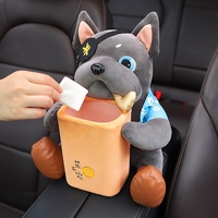 Boîte à mouchoirs et poubelle 2-en-1 créative pour voiture, organisateur de dossier de siège, support multifonctionnel pour accoudoir, accessoire de décoration automobile