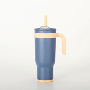 Leakproof Insulated Stainless Steel Tumbler With Classic Design Lid Straw Hot and <b>Cold</b> Beverages for Children - Product Image 6