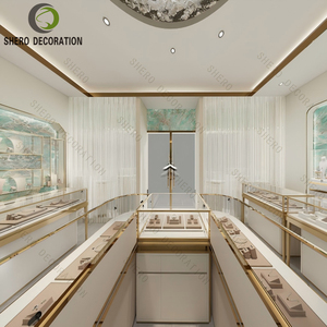 Modern Luxury Jewelry Display Showcase Cabinet Glass Shelves LED Lighted for Shopping Mall Boutique Interior Decor - Product Image 2