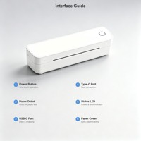 便携式 A4 热敏打印机 203DPI 2600mAh 移动文档打印机，适用于 Word Excel PDF 纹身转印