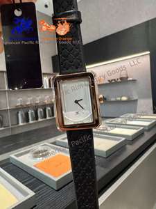 Best-Selling Luxury Women's <b>Square</b> Quartz Watch Waterproof with Moon Phase Feature 22mm Leather Band - Product Image 2