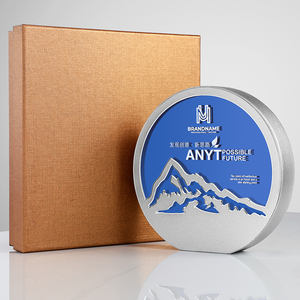 Novo Troféu Redondo de Cristal e Metal Personalizado, Placa de Troféu, Prêmios, Medalhas, Troféus e Placas de Qualidade, Lembranças - Product Image 3