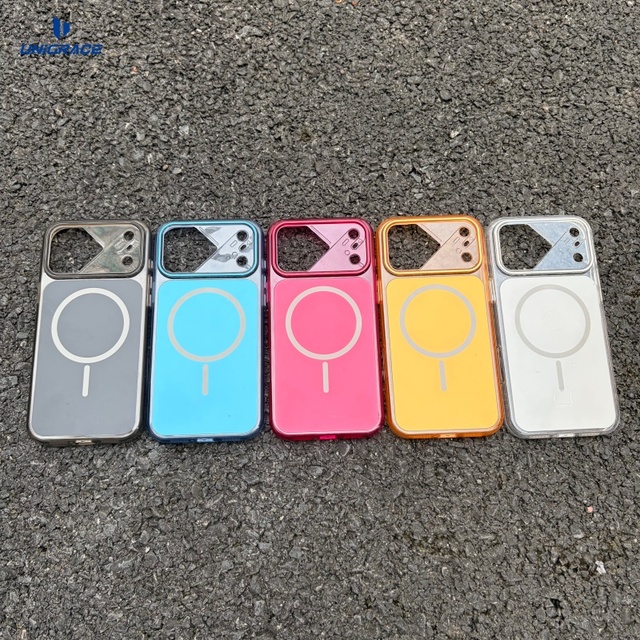 For iphone 16 Pro Max Mag Magnetic case Acrylic Cell Phone Charger Display case Girly Phone case