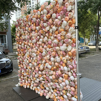 Nouvelle conception de panneau mural en fleurs blanches, roses, oranges, pivoines pour la décoration de mariage