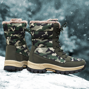 Venta al por mayor señoras <span class=keywords><strong>botas</strong></span> <span class=keywords><strong>de</strong></span> nieve militar verde camuflaje al aire libre espesar felpa <span class=keywords><strong>botas</strong></span> con cordones para las mujeres nuevo estilo - Product Image 5