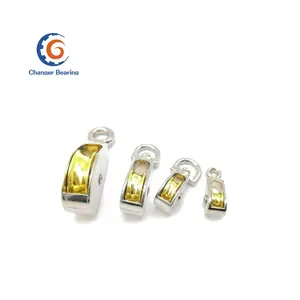 Polea de rueda de cuerda de alambre de metal doble, anillo fijo de zinc chapado en níquel, fabricante de China
