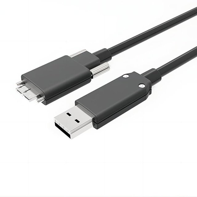 USB 3.1 Gen 2 Active Optical Cable with Screw Lock 10Gbps AM to Micro B M AOC Micro B Dual Jackscrews Hybrid Fiber Copper