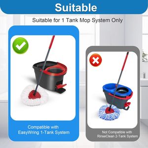 Para Viledas 360 <span class=keywords><strong>Easy</strong></span> <span class=keywords><strong>Wring</strong></span> Microfibre Spin Mop Head 360 Spin Mop Power Refill USA/Euro Roscado 4 Sección Escoba Mango - Product Image 2