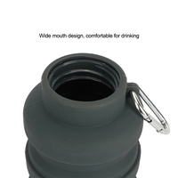 OEM ODM Bouteille d'eau pliable en silicone sans BPA de 500ml personnalisée Bouteille de sport portable écologique
