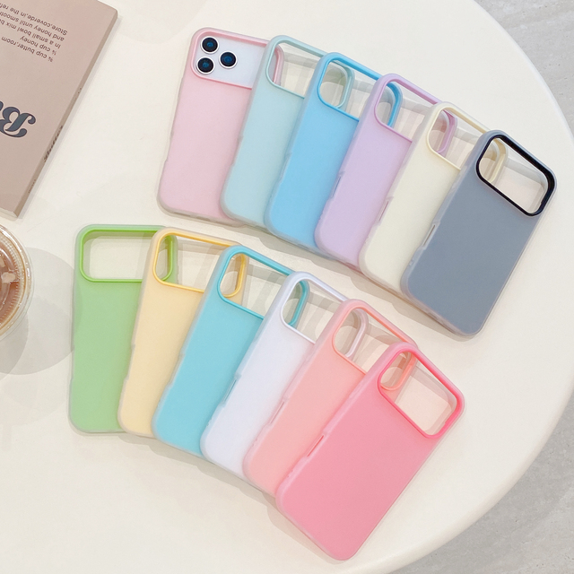 Jelly Silicone Phone Case for iPhone 17 16 15 Pro Max Air Shockproof Cute Silicone 2 in 1 Mobile Cover for iPhone 14 Pro