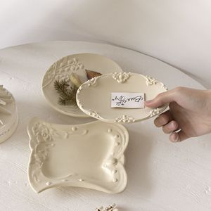 Mattiniero europeo Vintage goffrato ovale quadrato piatto rotondo stampo in <span class=keywords><strong>Silicone</strong></span> per resina cemento gesso fai da te artigianato - Product Image 3