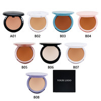 Poudre de maquillage pour le visage de haute qualité de luxe en gros Marque privée Poudre pressée compacte
