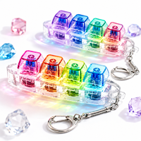 Customizable Anime Acrylic UV Printed Square Design Light Keychain Keycap Switch Fidget Clicker Lightweight Stress Relief Toy