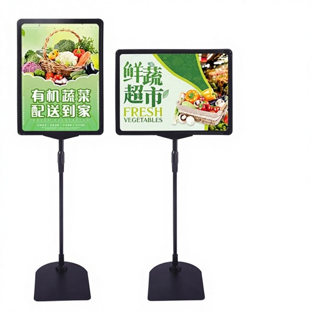 Free Standing Metal Poster Frame Stand Eco-Friendly Garment Displays Construction Easy Assembly Indoor/Outdoor Use Supermarket