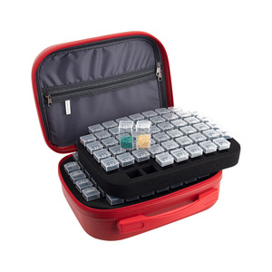 Bonbon farben <span class=keywords><strong>2</strong></span> Schichten 100 Stück große Flip-Top quadratische Flaschen Perlen Lagerung Trage tasche <span class=keywords><strong>Box</strong></span> für Diamant malerei - Product Image 2