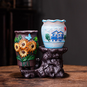 Petit pot <span class=keywords><strong>de</strong></span> plantes succulentes en céramique, pot <span class=keywords><strong>de</strong></span> fleurs en porcelaine moderne simple, pot <span class=keywords><strong>de</strong></span> <span class=keywords><strong>jardin</strong></span> en pot vert, jardinière, <span class=keywords><strong>poterie</strong></span> mexicaine, vente en gros - Product Image 6