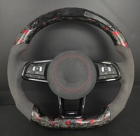 Volant de voiture en cuir et fibre de carbone forgé sur mesure avec éclairage LED pour VW Golf MK7 GTI R Line CC Jetta Passat Sport