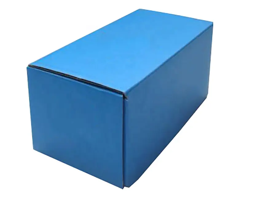 Biru bergelombang kotak karton air Mineral pembuat kemasan kotak soda gelembung air mesin disesuaikan kotak warna