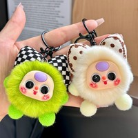 Promo! Hadiah Anak-Anak Boneka Kelinci Otter Baru dengan Pita, Gantungan Kunci Bola Arang Kecil, Boneka Kartun Cantik, Hiasan Gantungan Ransel