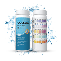 Kit Uji Air Kolam Renang & Spa 5 in 1 Terlaris, Tes Cepat untuk Klorin, pH, TA, Keras, CYA, OEM Label Pribadi