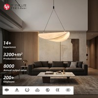 Lampes suspendues personnalisées en métal et soie pour restaurant rétro Wabi Sabi, chambre d'hôtes, maison d'hôtes, salon de thé, lampe nuage zen, lustre LED