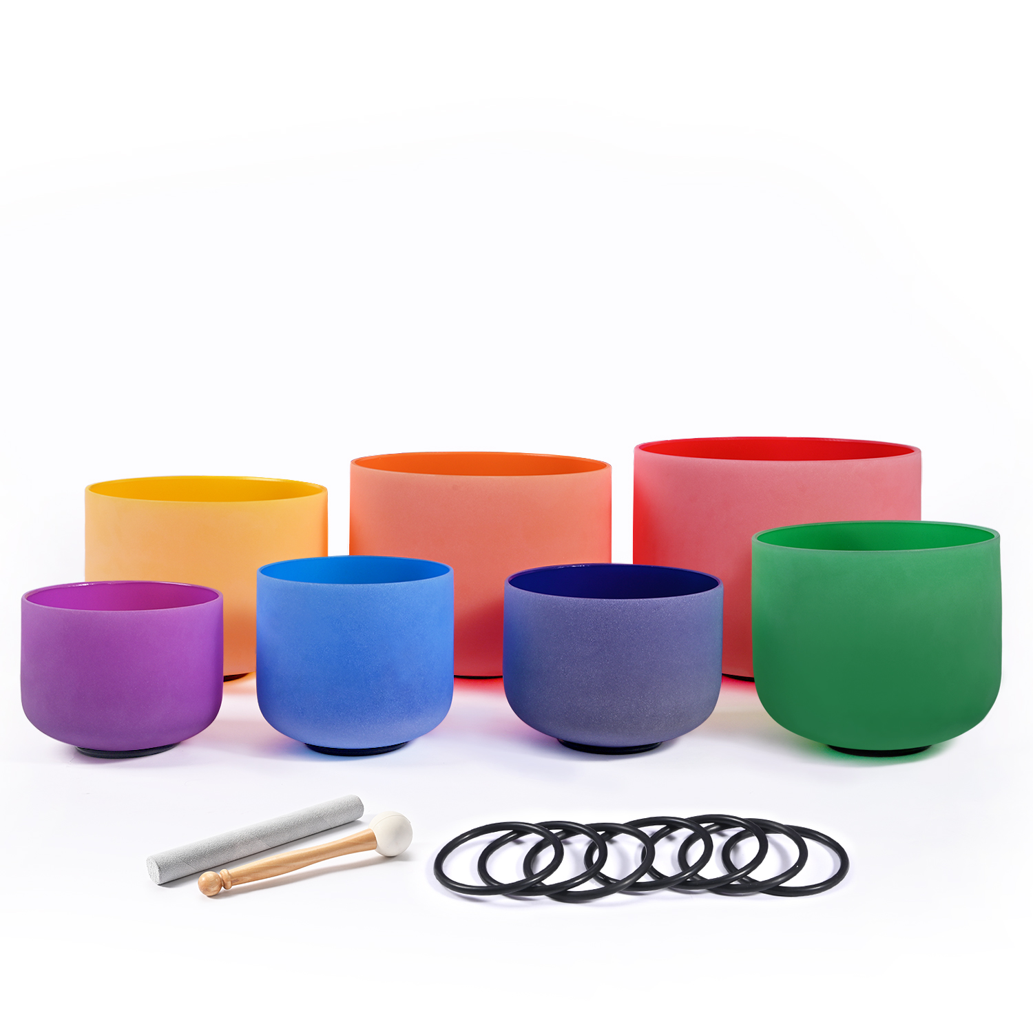 Успех по индивидуальному заказу цветная Поющая чаша с аксессуарами звук Ванна Поющая чаша красочные чакра заметки