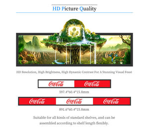 34/36 di segnaletica digitale a striscia ultrasottile. 2/36.8 pollici Display LCD montato a parete per i menu dei supermercati e la promozione del negozio - Product Image 5