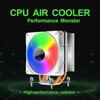 Refroidisseur de processeur à 4 caloducs, style tour, ventilateur 120 mm, 76 CFM, 2,9 mmH2O, 4 broches PWM, blanc, dissipateur thermique pour PC de bureau